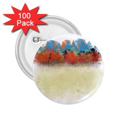 Colorful Tree Landscape In Orange And Blue 2 25  Buttons (100 Pack)  by digitaldivadesigns