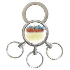 Colorful Tree Landscape In Orange And Blue 3-ring Key Chains by digitaldivadesigns