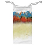 Colorful Tree Landscape in Orange and Blue Jewelry Bags Front