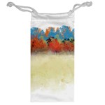 Colorful Tree Landscape in Orange and Blue Jewelry Bags Back