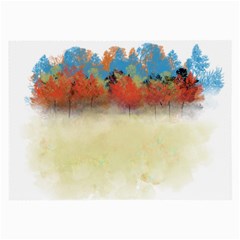 Colorful Tree Landscape In Orange And Blue Large Glasses Cloth by digitaldivadesigns