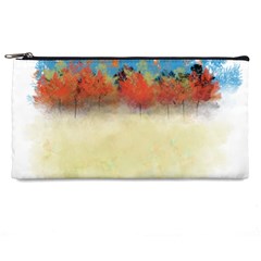 Colorful Tree Landscape In Orange And Blue Pencil Cases