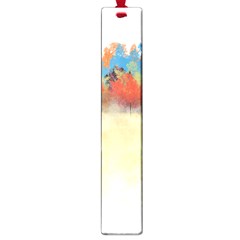 Colorful Tree Landscape In Orange And Blue Large Book Marks by digitaldivadesigns