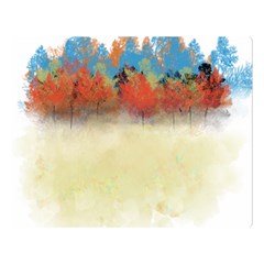 Colorful Tree Landscape In Orange And Blue Double Sided Flano Blanket (large)  by digitaldivadesigns