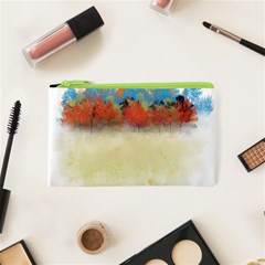 Colorful Tree Landscape In Orange And Blue Cosmetic Bag (xs) by digitaldivadesigns