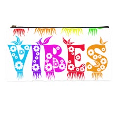 Good Vibes Rainbow Floral Typography Pencil Cases by yoursparklingshop