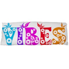 Good Vibes Rainbow Floral Typography Body Pillow Case (dakimakura) by yoursparklingshop