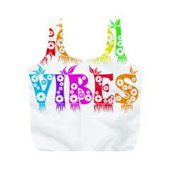 Good Vibes Rainbow Floral Typography Full Print Recycle Bags (m)  by yoursparklingshop