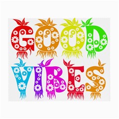 Good Vibes Rainbow Colors Funny Floral Typography Small Glasses Cloth by yoursparklingshop