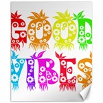 Good Vibes Rainbow Colors Funny Floral Typography Canvas 11  x 14   10.95 x13.48  Canvas - 1