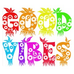 Good Vibes Rainbow Colors Funny Floral Typography Double Sided Flano Blanket (small)  by yoursparklingshop