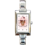 Stay Cool Rectangle Italian Charm Watch Front