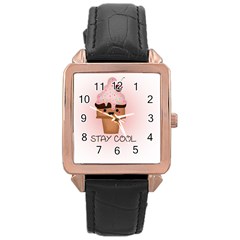 Stay Cool Rose Gold Leather Watch 