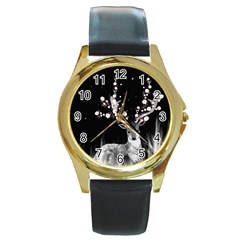 Deer Round Gold Metal Watch