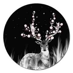 Deer Magnet 5  (round) by ZephyyrDesigns