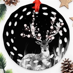 Deer Round Filigree Ornament (Two Sides)