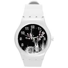 Deer Round Plastic Sport Watch (m) by ZephyyrDesigns