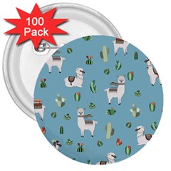 Lama And Cactus Pattern 3  Buttons (100 Pack)  by Valentinaart