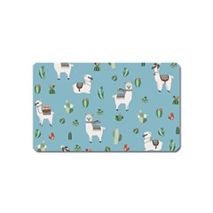 Lama And Cactus Pattern Magnet (name Card) by Valentinaart