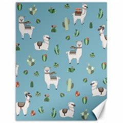 Lama And Cactus Pattern Canvas 12  X 16   by Valentinaart