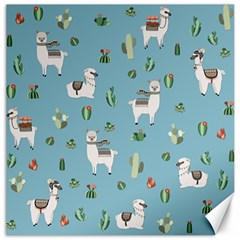 Lama And Cactus Pattern Canvas 20  X 20   by Valentinaart