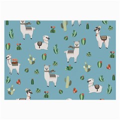 Lama And Cactus Pattern Large Glasses Cloth (2-side) by Valentinaart