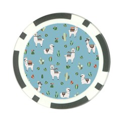 Lama And Cactus Pattern Poker Chip Card Guard by Valentinaart