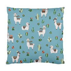 Lama And Cactus Pattern Standard Cushion Case (two Sides) by Valentinaart