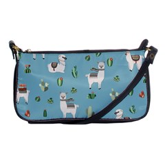 Lama And Cactus Pattern Shoulder Clutch Bags by Valentinaart