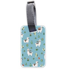 Lama And Cactus Pattern Luggage Tags (two Sides) by Valentinaart