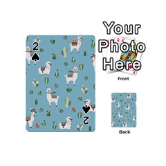 Lama And Cactus Pattern Playing Cards 54 (mini)  by Valentinaart