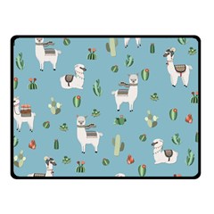 Lama And Cactus Pattern Double Sided Fleece Blanket (small)  by Valentinaart