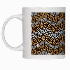 Modern Wavy Geometric Pattern White Mugs by dflcprints