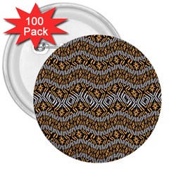 Modern Wavy Geometric Pattern 3  Buttons (100 Pack)  by dflcprints