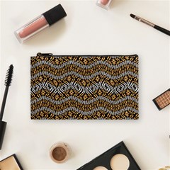 Modern Wavy Geometric Pattern Cosmetic Bag (small)  by dflcprints