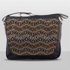 Modern Wavy Geometric Pattern Messenger Bags by dflcprints