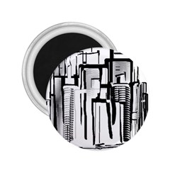 Black And White City 2 25  Magnets by digitaldivadesigns