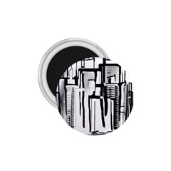 Black And White City 1 75  Magnets by digitaldivadesigns