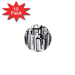 Black And White City 1  Mini Magnet (10 Pack)  by digitaldivadesigns