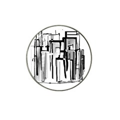 Black And White City Hat Clip Ball Marker (10 Pack) by digitaldivadesigns