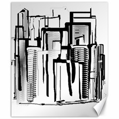 Black And White City Canvas 8  X 10  by digitaldivadesigns