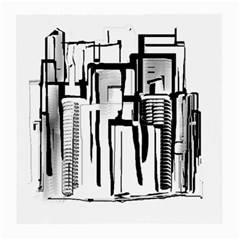 Black And White City Medium Glasses Cloth (2-side) by digitaldivadesigns