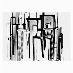 Black And White City Large Glasses Cloth by digitaldivadesigns