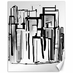 Black And White City Canvas 11  X 14   by digitaldivadesigns