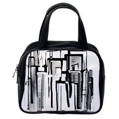 Black And White City Classic Handbags (one Side) by digitaldivadesigns