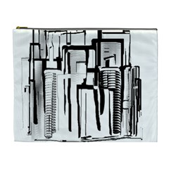 Black And White City Cosmetic Bag (xl) by digitaldivadesigns