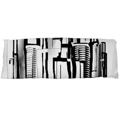 Black And White City Body Pillow Case (dakimakura) by digitaldivadesigns