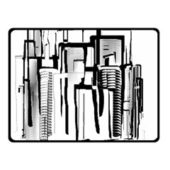 Black And White City Double Sided Fleece Blanket (small)  by digitaldivadesigns