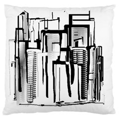 Black And White City Standard Flano Cushion Case (one Side) by digitaldivadesigns