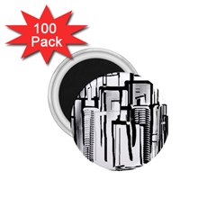 Black And White City 1 75  Magnets (100 Pack)  by digitaldivadesigns